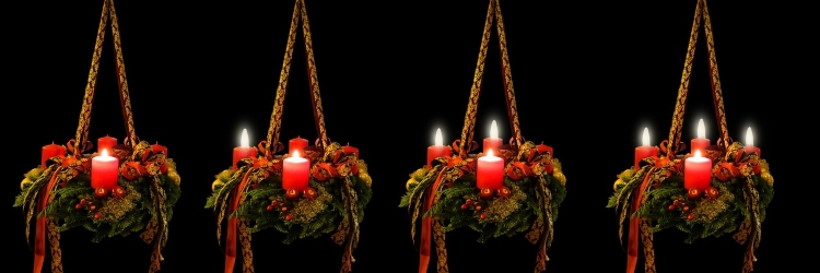 Adventskranz 1. bis 4.