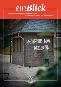einBlick Titel Büdchen mit Graffiti "Schreib mal wieder"