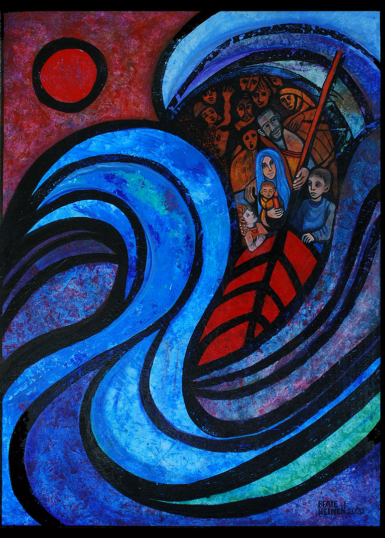 Sturm der Zeit Krippendarstelung von Beate Heinen