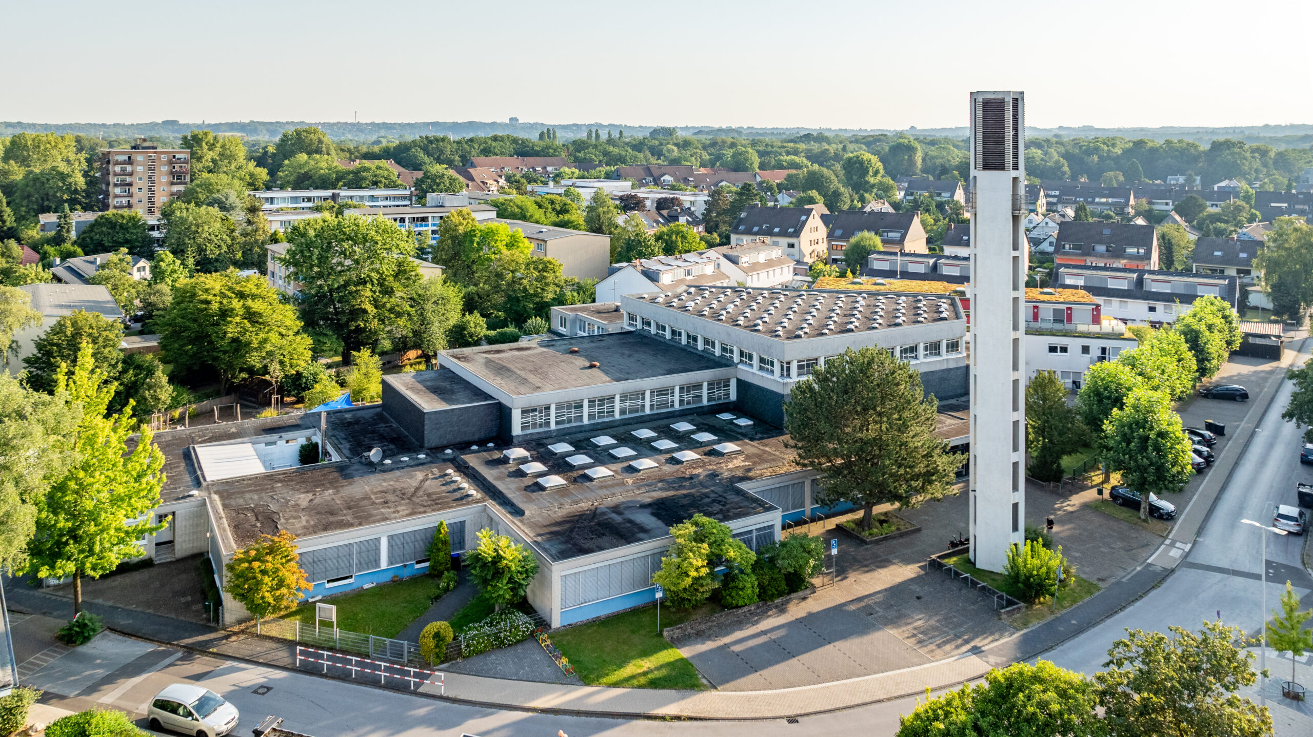 Luftbild der Friedenskirche