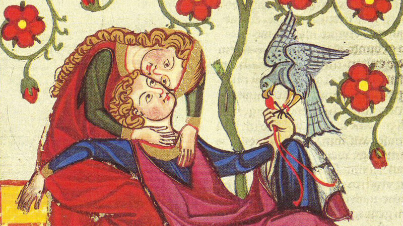Die Liebenden: Bild aus dem Codex Manesse der Universitätsbibliothek Heidelberg, Abteilung historische Sammlungen