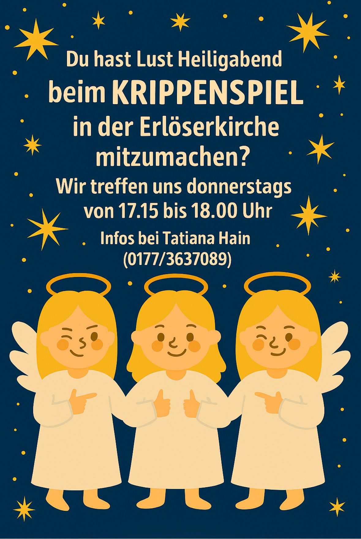 Mehr über den Artikel erfahren Kinder für den Engels-Chor an Heiligabend gesucht