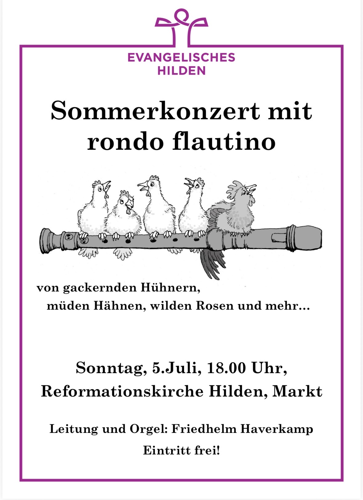 Mehr über den Artikel erfahren Sommerkonzert rondo flautino am Sonntag 5.7.26, 18 Uhr, Reformationskirche