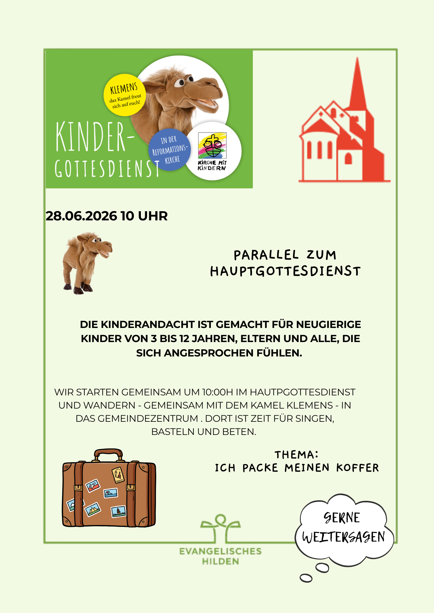 Du betrachtest gerade Kindergottesdienst am Sonntag 28.06.26 10 Uhr Reformationskirche
