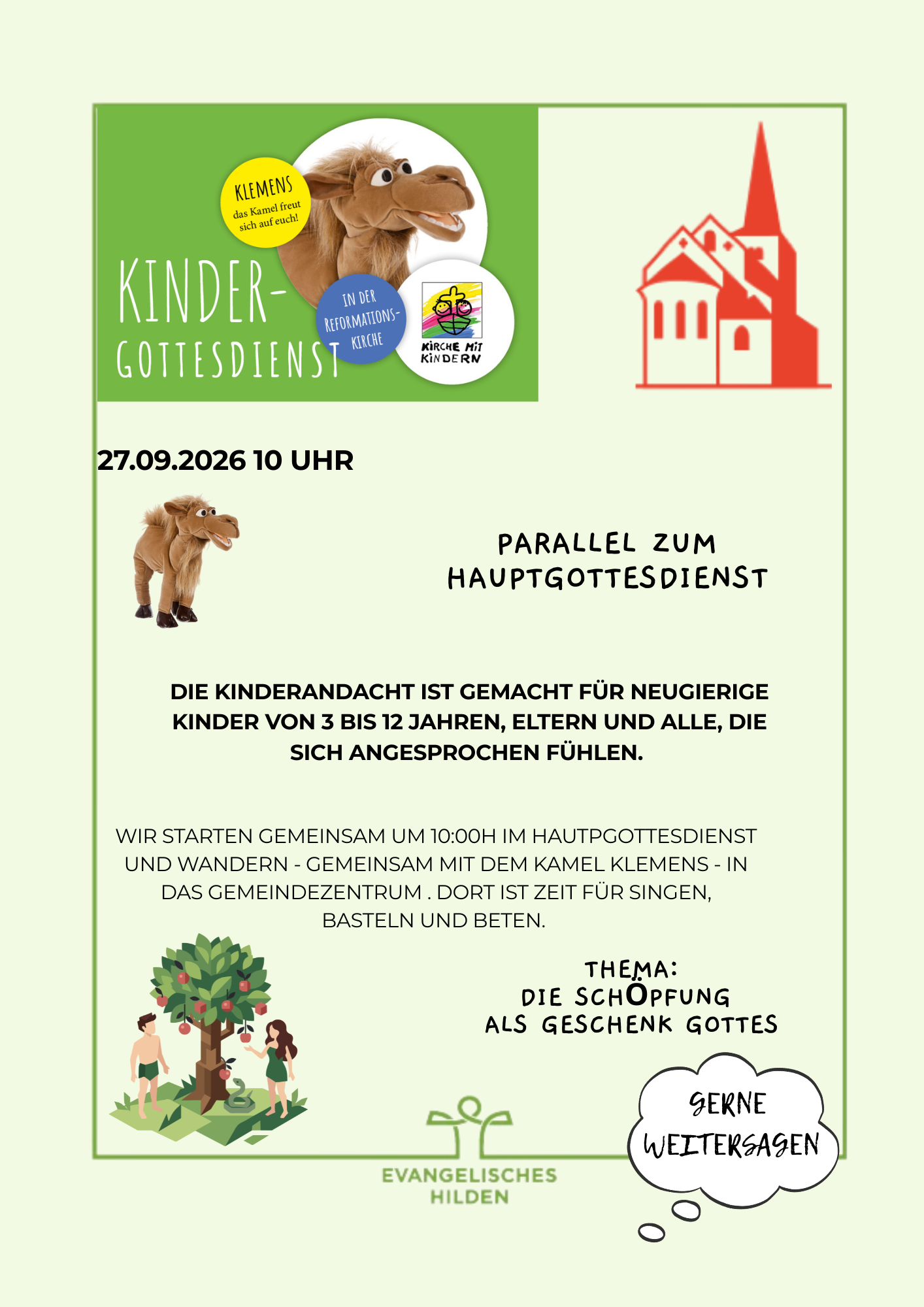 Du betrachtest gerade Kindergottesdienst am 27.09.26 um 10 Uhr an der Reformationskirche